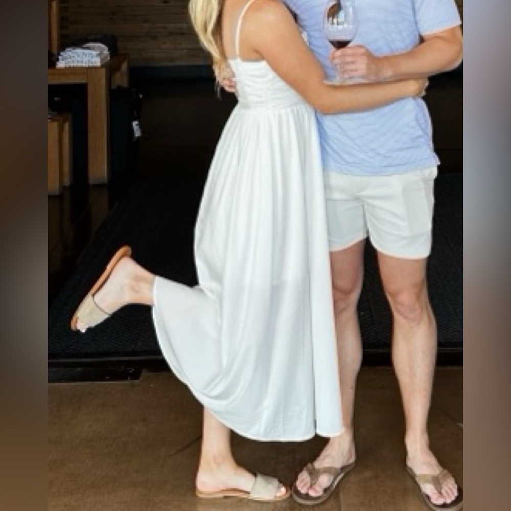 Sienna White Midi Dress